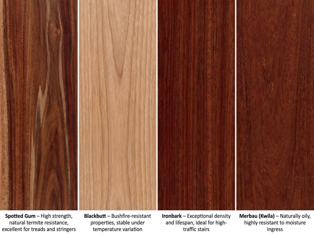 Timbers for external stairs in Queensland