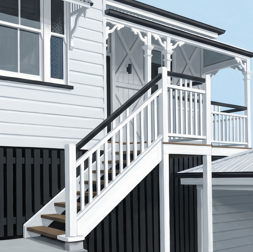 Workers Cottage Facade- stairs and balustrades